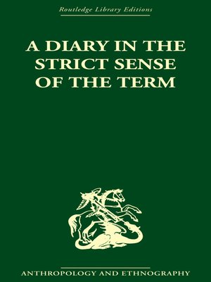 cover image of A Diary in the Strictest Sense of the Term